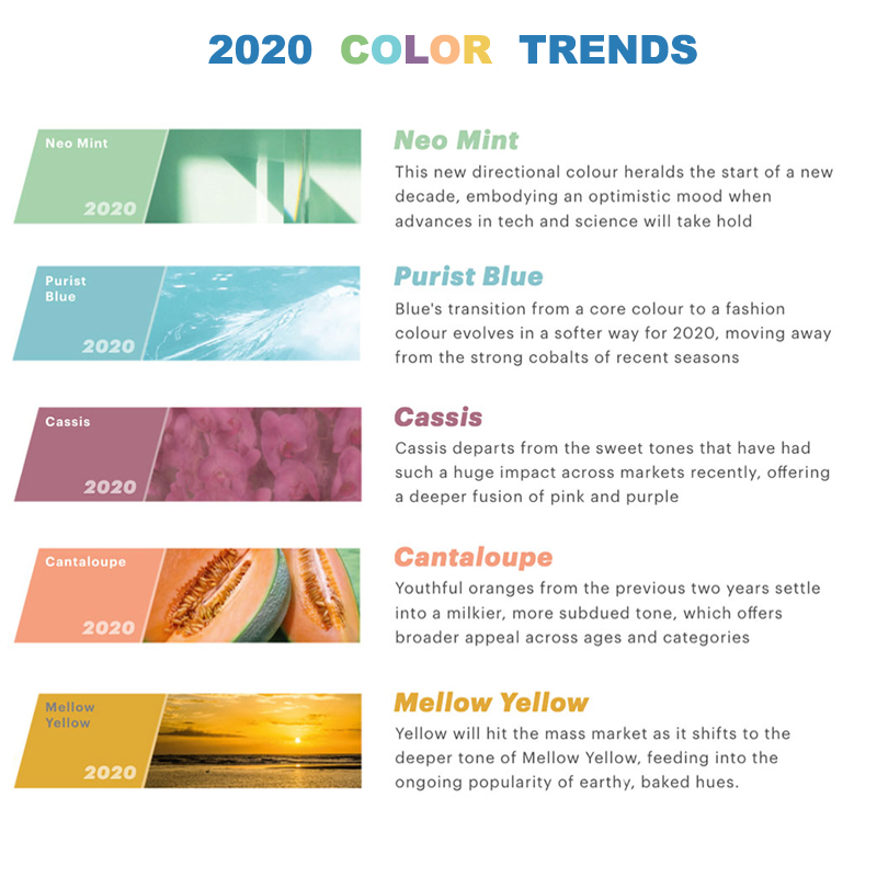 Tendências de cores 2020